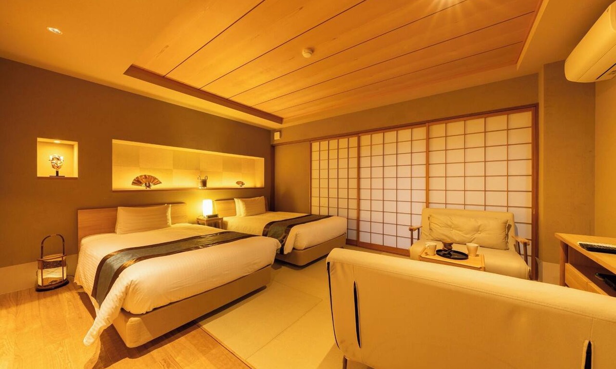 Shimogyo Hotel | Twin room with courtyard/Kyoto City Kyōto