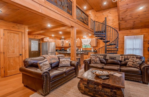 Chalet Village North Ski Chalet | The Buckhorn Cabin is a deer-themed 2 bedroom, 2.5 bath luxury cabin retreat