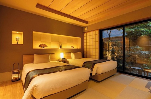 Shimogyo Hotel | Twin room with courtyard/Kyoto City Kyōto