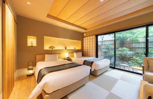 Shimogyo Hotel | Twin room with courtyard/Kyoto City Kyōto