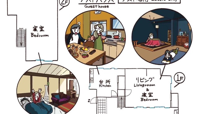 奈良吉野の小学校跡地ゲストハウス-五右衛門風呂体験-漫画図書室-卓球台-一棟貸し-素泊まり-吉野山天川村観光-Small inn attached to a historic school building