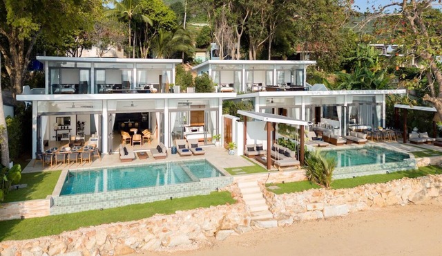 Beachfront 9BR Sunset Villas w/Staff & Saltwater Infinity Pools in Koh Samui
