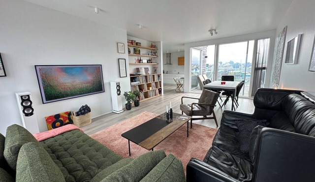 Luxury apartment downtown Reykjavik with view over the city