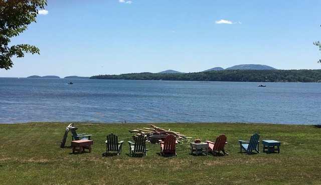 Oceanfront property with spectacular views of Acadia Park and cruise ships. in Lamoine