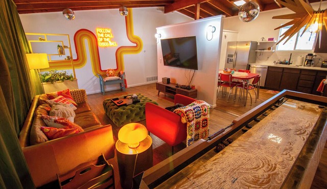 The Disco Den -> Hot Tub Shuffleboard Fire Pit in Westminster