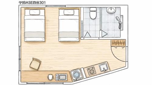 Yotsuya Apartment | 四谷三丁目駅-新宿約10分-新宿御苑徒歩圏-渋谷原宿約15分-2名まで-99Base四谷301